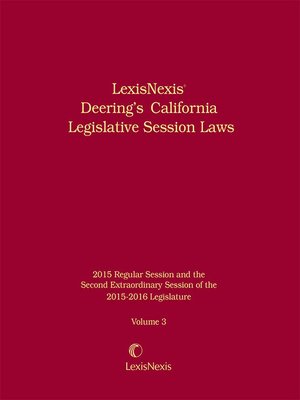 cover image of LexisNexis Deering's California Legislative Session Laws